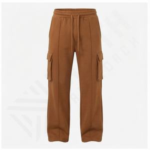 Pantalones Cargo para mujer con logotipo personalizado al por mayor, ropa de calle deportiva para correr, pantalones de pierna ancha rectos con cordón para mujer, multibolsillos para invierno - Product Image 1