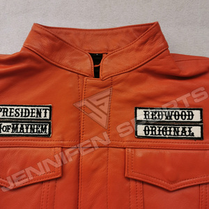 เสื้อกั๊กหนังวัวแท้คุณภาพสูงสีน้ำตาลสำหรับขี่มอเตอร์ไซค์ แข่งรถ ขับขี่บนท้องถนน สไตล์ไบค์เกอร์ ขายดี - Product Image 2