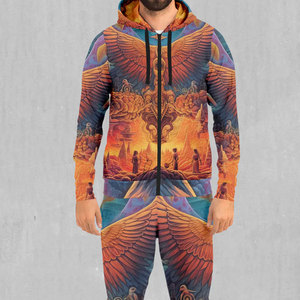 Men's Solid Lightweight Casual Tracksuit <b>Hooded</b> Full <b>Zip</b> Sweatshirt Pants Set Streetwear Winter Breathable Polyester Jogger - Product Image 4