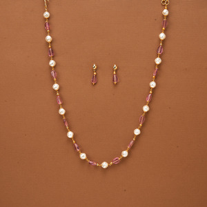 Mayoristas de Joyería de Moda en India, Collar Mala Delicado con Circonita Cúbica y Baño de Oro - Product Image 4