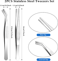 Pince à épiler professionnelle à pointe plate et courbée en acier inoxydable avec design dentelé incurvé pour coraux plantes bijoux artisanat OEM par KKZ