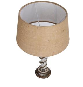 Lámpara de Mesa Rústica de Madera con Pantalla de Lino Beige, Fuente de Luz LED E27, CA 110V, Control por Interruptor, Decorativa, Tamaño Grande - Product Image 3