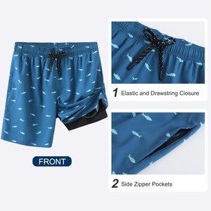 Men's <b>Board</b> Shorts Heat-<b>Transfer</b> Printed Palm Print Quick-Dry Canvas Fabric Drawstring Closure Lightweight Training Fitness - Product Image 6