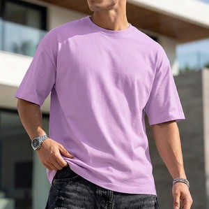 T-shirt surdimensionné pour homme, style minimaliste simple, texture en coton piqué, coupe ample, tee-shirt décontracté - Product Image 1