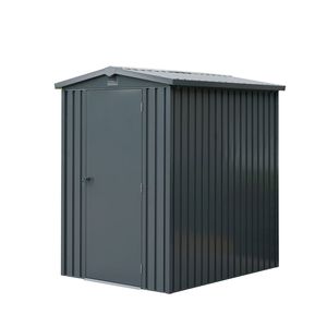 Capanno in Metallo 6 FT X 5 FT con Tetto a Punta Serie Pro, Zincato Ondulato, 2 Prese d'Aria TMG MS0506 - Ripostiglio - Product Image 4