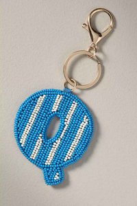 Llavero con letra O redonda a cuadros rosa crema, hecho a mano con bordado de cuentas de semillas, anillo de metal dorado, colgante personalizado para bolso, regalo de moda, ¡novedad! - Product Image 5