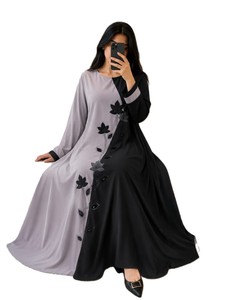 Robe longue islamique 2026 en dentelle respirante avec motif croisé et travail de diamants, idéale pour les mariages automne/printemps, pour femmes musulmanes - Product Image 2