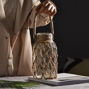 Florero de Yute de Fibra Natural – Portaflores Decorativo Rústico Hecho a Mano para Decoración del Hogar y Hoteles - Product Image 6