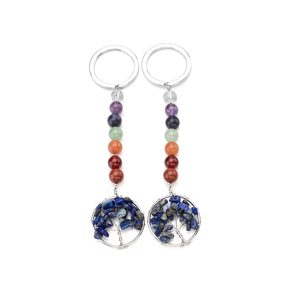 High quality Crystal Keychain Lapis lazuli Seven Chakra <b>Key</b> <b>chain</b> Natural Stone <b>Key</b> <b>Holder</b> Gifts for Women <b>Key</b> <b>Chain</b> wholesale - Product Image 5