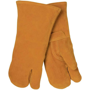 Guantes de Soldadura TIG de Cuero Suave y Algodón, Reforzados, Industriales, de Alta Calidad, con Logotipo, Color Gris, con Palma Única de Piel de Alce y Costuras de Kevlar - Product Image 4