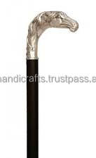 Bâton de marche pour hommes avec manche en laiton Bâton de marche en bois de style vintage Canne à manche en laiton massif Vintage Designer - Product Image 1