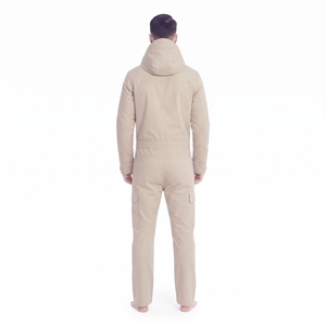 Combinaison de ski imperméable pour homme Hawkeye, à capuche, une pièce, vêtements de neige d'extérieur, isolation synthétique, fermeture éclair, beige - Product Image 5
