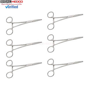 Lot de 6 pinces hémostatiques droites Kelly 5,5 pouces en acier inoxydable de qualité chirurgicale, pinces de serrage à mécanisme à cliquet manuel CE - Product Image 4