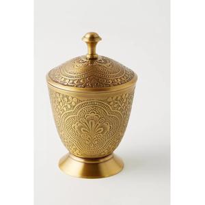 Vases à bougies en laiton gravé vintage, récipients pour la fabrication de bougies, pour l'aromathérapie, la décoration intérieure et le style intérieur - Product Image 1