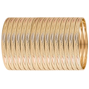 กำไลข้อมือดีไซน์เนอร์ ORO-Z หลายสี สามเฉดสี ชุบทอง ผลิตจากโลหะผสม  ลวดลายสวยงาม เหมาะสำหรับงานปาร์ตี้ งานแต่งงาน งานหมั้น สไตล์ชาติพันธุ์ - Product Image 1