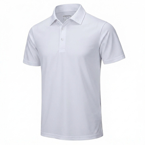 เสื้อโปโลแขนสั้นสีดำสำหรับผู้ชาย แห้งเร็ว ผ้าถัก ทรงลำลอง ใส่สบาย - Product Image 4