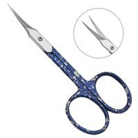 Ciseaux à cuticules à manche ergonomique avec logo personnalisé, lame extra-fine courbée, manucure russe, autoclavables, pour sourcils