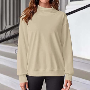Women Mock Neck Sweatshirt Modern Casual Style - Product Image 3