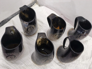Jarra de Cuerno Natural Vikinga Ecológica FAIZA CRAFT, Pulida y Personalizable, para Cidra, Cerveza y Cerveza Escandinava - Product Image 2