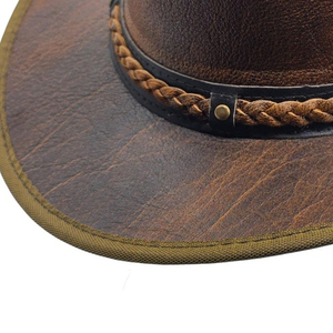 Sombrero de Vaquero de Cuero Desgastado, Estilo Vintage, Ala Ancha, Sombrero de Rodeo, Unisex, Gorra de Vaquero - Product Image 5