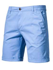 Shorts de sport décontractés pour hommes, en maille unie, taille mi-haute, extensibles, élastiques, pour l'entraînement, la gym, la plage, 100% coton, respirant, écologique - Product Image 4