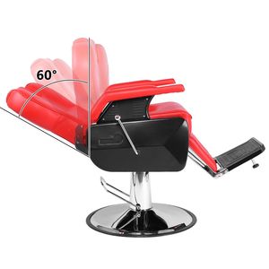 Poltrona da Barbiere Professionale Pieghevole 8702A Rossa, in Pelle Sintetica, Arredamento per Saloni di Bellezza e Parrucchieri - Product Image 6