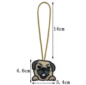 Porte-clés vintage faits main en strass noir et violet, avec breloques alphabet multicolores et initiales, pour poignet, style bling-bling - Product Image 2