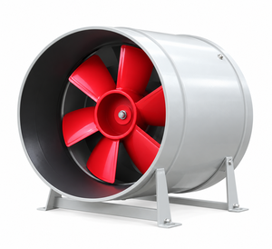 Red Duct Axial <b>Fan</b> <b>Free</b> <b>Standing</b> Industrial Ventilation Unit Steel Blades Ball Bearing 1300mm 51 inch - Product Image 1