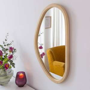 Miroir Vandana Optima Vento en bois de manguier clair - Product Image 1
