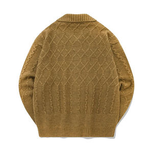Nuevo suéter cárdigan de invierno con cremallera para hombre, de mezcla de alpaca de alta calidad, con logotipo personalizado bordado OEM. - Product Image 4