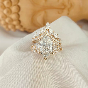 Dutch Marquise Cut Diamond Yellow Gold Ring | Classic Bridal Engagement Ring | Wedding Anniversary Gift for <b>Girlfriend</b> Wife Her - Product Image 1