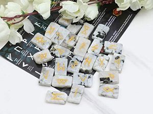 Juego de Piedras Rúnicas de Piedra Lunar Arcoíris Natural, 25 Piezas, Piedras Rúnicas Grabadas para Adivinación, Colección, Venta al por Mayor - Product Image 2
