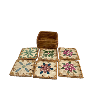 Plato de Ratán Natural Redondo de Alta Calidad, Estilo Bohemio, 10x10cm, Colores Personalizables, Tejido a Mano en Vietnam - Product Image 5