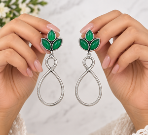 Wholesale Stainless Steel Oxidized <b>Silver</b> <b>Heart</b> Shape Drop <b>Earrings</b> with Agate Stones in Bezel Setting Women-Trendy Gift Jewelry - Product Image 4