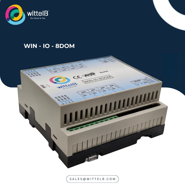 Industrial IO Module with 8 Digital Input/Output Ports 230V Modbus RTU RS485 Interface (WIN-IO-8DOM)