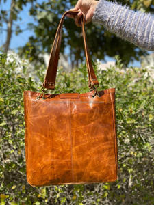 Fait à la main Crunch élégant fourrure cuir femmes sac fourre-tout nouveau style femmes Shopping sac à main - Product Image 5