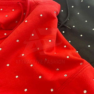 Hot Selling Custom Logo Men Rhinestone Basics <b>Hoodies</b> Latest Design Breathable <b>Lightweight</b> Men Rhinestone <b>Hoodies</b> - Product Image 3