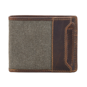Premium Quality Fashion Genuine Leather Canvas Bifold <b>Wallet</b> <b>Men</b> <b>RFID</b> Blocking Light Weight Custom Logo Wholesale Best Price - Product Image 5