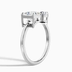 Anillo de Moissanita con Corte Princesa Toi Et Moi, Plata de Ley 925, Chapado en Oro Amarillo, Dos Piedras, Joyería de Lujo para Compromiso y Boda - Product Image 3