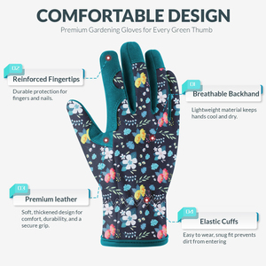 High Performance Heavy Duty Leather Palm Gardening <b>Gloves</b> Thorn Proof Professional Yard Work Protection <b>Gloves</b> For Garden Work - Product Image 3
