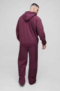 ชุดวอร์มฮู้ดดี้ทรงโอเวอร์ไซส์ แขนเสื้อแบบแร็กแลน ซิปยาว ปักลาย สไตล์สตรีทแวร์สุดเท่ห์ สำหรับผู้ชาย พรีเมียม พร้อมกางเกงจ็อกเกอร์ - Product Image 2