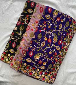 Soft Crush <b>Saree</b> Heavy Lakhnowi Embroidery Modern Winter Summer Designer Wedding Party Wear Embroidered <b>Blouse</b> Women - Product Image 5