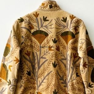 Indian Handmade Suzani Cotton Jacket Hand Embroidered Short Jacket Unisex Coat Handmade Suzani Short Jacket - Product Image 5
