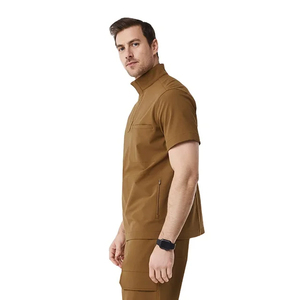 High Quality Custom Logo Men's <b>Scrub</b> Suits Sets Solid Color Canvas Quick Dry Breathable <b>Plus</b> <b>Size</b> Needle Detection for Hospital - Product Image 4
