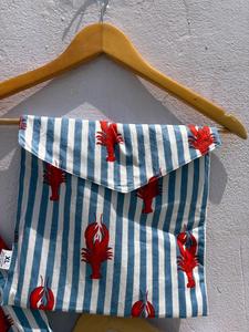 Conjunto de Pijama de Algodón con Estampado de Bloques Lobuster para Mujer |   Traje de Dormir Indio a Rayas Hecho a Mano |   Ropa de Casa de Muselina Suave - Product Image 4