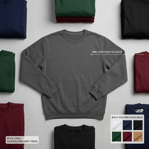 Sweat-shirt en molleton à col rond personnalisé pour hommes et femmes, 100% polyester, manches longues, pull décontracté pour l'hiver, vente en gros ODM, 280-300 GSM - Product Image 5