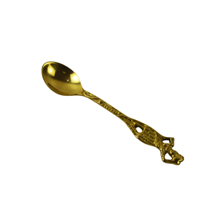 Cuillère artisanale en laiton massif poli, design palmier, pour articles de cuisine d'hôtel, couverts pour le petit-déjeuner et la table à manger - Product Image 6