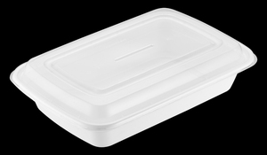 Rectangular <b>Plastic</b> <b>Food</b> <b>Container</b> with Lid Microwave Safe Bpa Free Single Compartment Airtight 32oz Capacity - Product Image 4