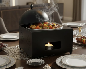 Plat de service buffet au design unique avec casserole de qualité supérieure pour mariages, hôtels et restaurants – Idéal pour la restauration décorative - Product Image 2