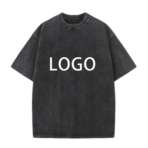 T-shirt Oversize 100% Coton Délavé à l'Acide pour Homme – Confortable, Tendance Urbaine, Motif Imprimé, Logo Personnalisé sur le Devant, Respirant – Vente en Gros - Product Image 1